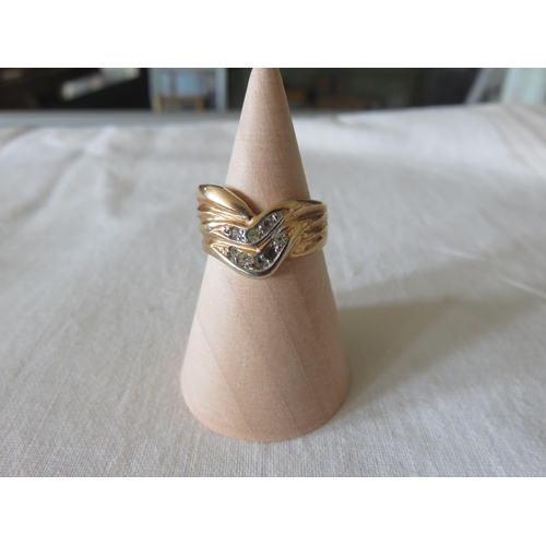 68 - 18ct Gold and White Stone Dress Ring