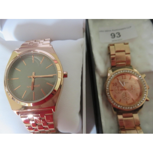 93 - Two Ladies Wrist Watches Nine West and Geneva