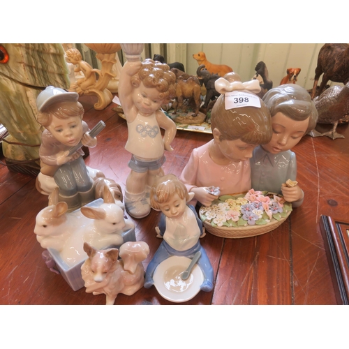 398 - Three Nao and Three Lladro Figures