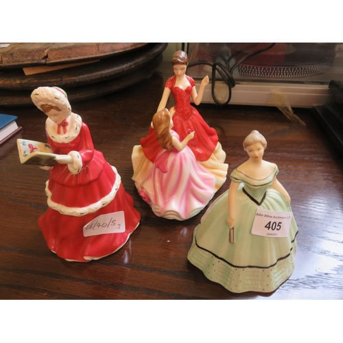 405 - Two Doulton and One Coalport Figures