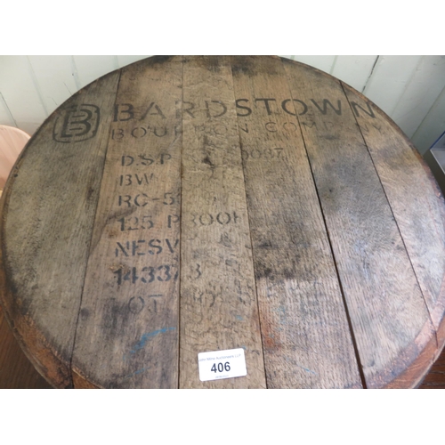 406 - Three Whisky Barrel Lids and a Book