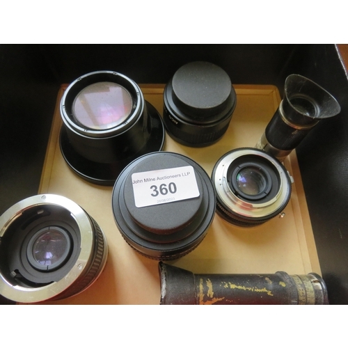 360 - Box Containing Eight Camera Lenses