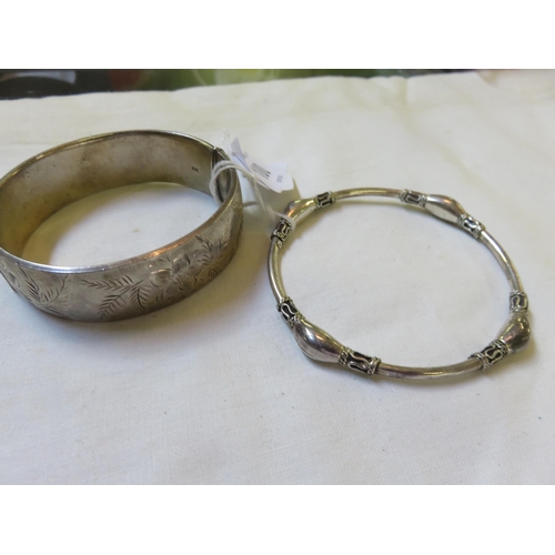 100 - Two Silver Bangles