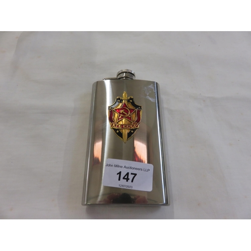 147 - Soviet KGB Flask, stainless steel 6 ozs.