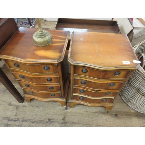 439 - Pair of Yew Bedside Cabinets