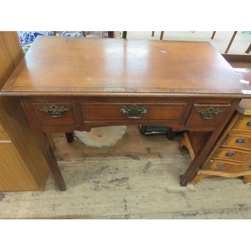 440 - Georgian Inlaid Mahogany 3 Drawer Side Table