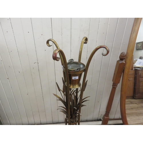 446 - Brass Ice Bucket on Metal Floral Stand