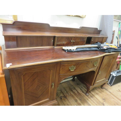 452 - Mahogany Double Pedestal Sideboard with tambour door gallery back