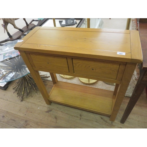 465 - Oak Two Drawer Hall Table