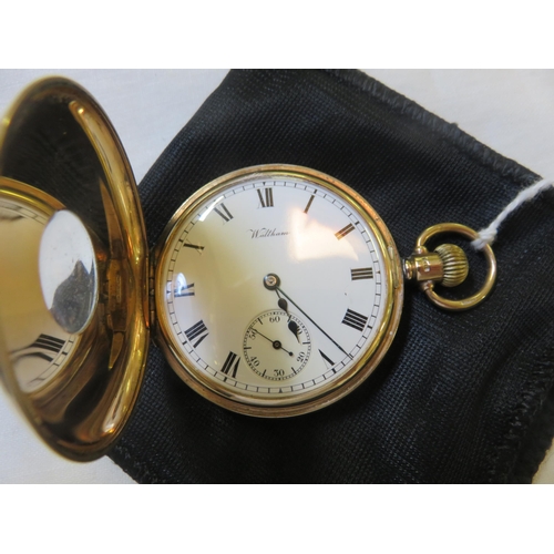 88 - 9ct Gold Waltham Pocket Watch