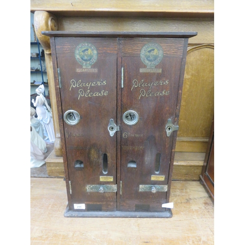 Players Mahogany Two Door Cigarette Vending Machine - Circa 1920.  By Clement Garret & Co. Sheffield