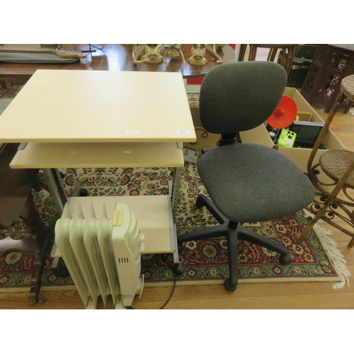 385 - Modern Computer Desk, Chair and Radiator