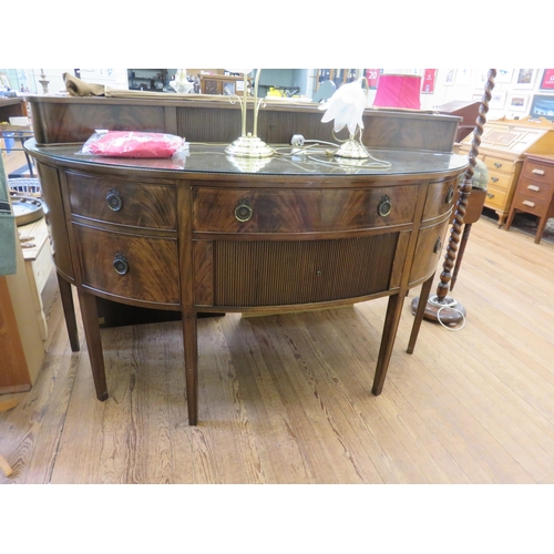 420 - Inlaid Mahogany Bow Front Sideboard with Tambour Doors