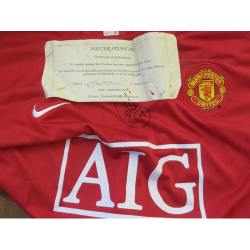 421 - Two Carlos Teves Manchester United Signed Shirts