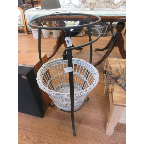 429 - Basket on Metal Stand