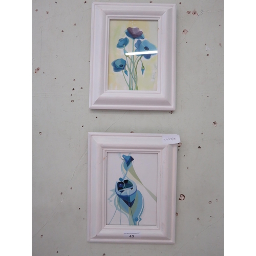 43 - Two Framed Gouache Paintings 