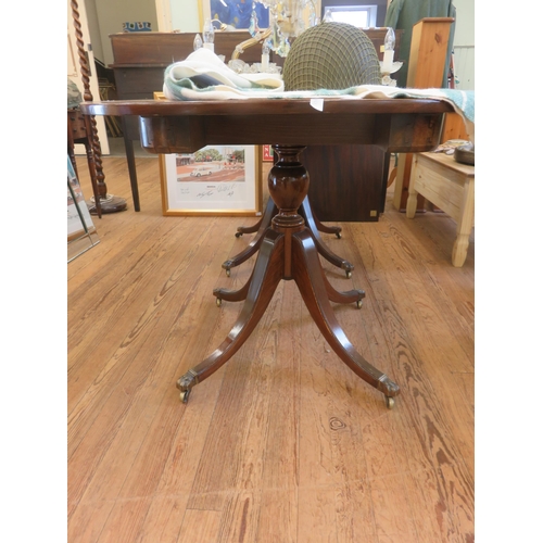 435A - Inlaid Mahogany Double Pedestal Dining Table With Two Leaves