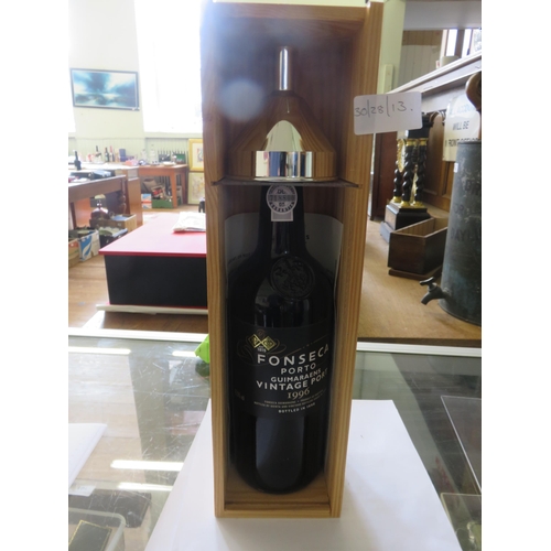 92 - One Bottle Fonseca 1996 Port and Wine Funnel in display case