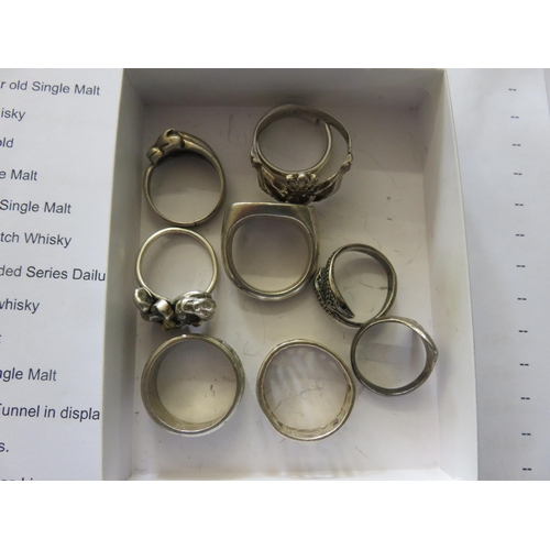 98 - Lot of 9 Silver Rings