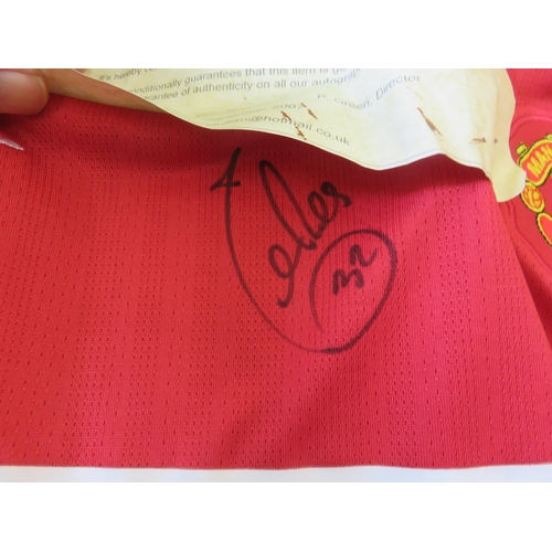 421 - Two Carlos Teves Manchester United Signed Shirts