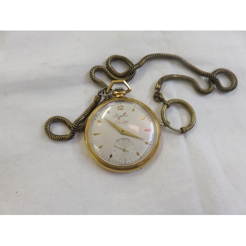 152 - Gold Plated Jupiter Pocket Watch