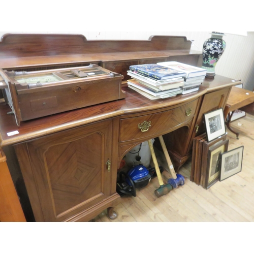 484 - Mahogany Double Pedestal Sideboard with Tambour Door Gallery Back