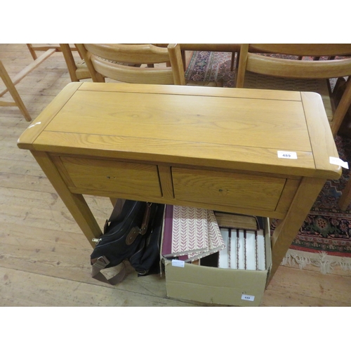 489 - Oak Two Drawer Hall Table