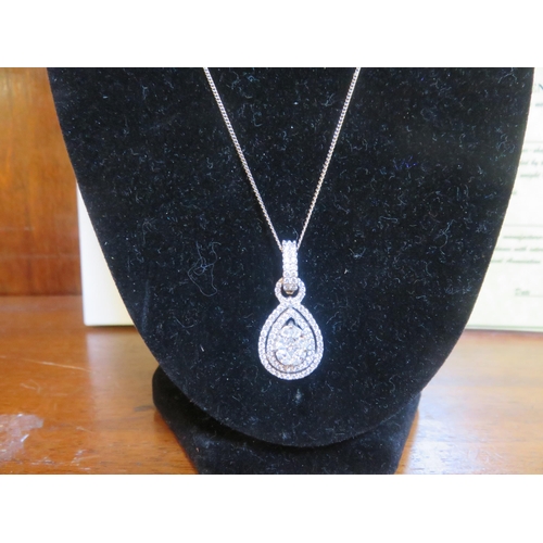 18ct. White Gold and Diamond Tier Drop Pendant on chain