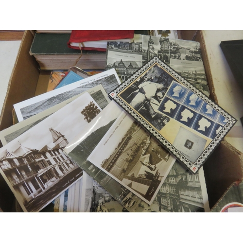 216 - Box of Postcards, Books etc.