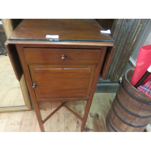 441 - Mahogany Drop Leaf Bedside Cabinet