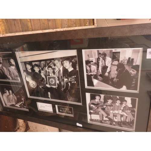 61 - Framed Beatles Photographs and George Martin signature