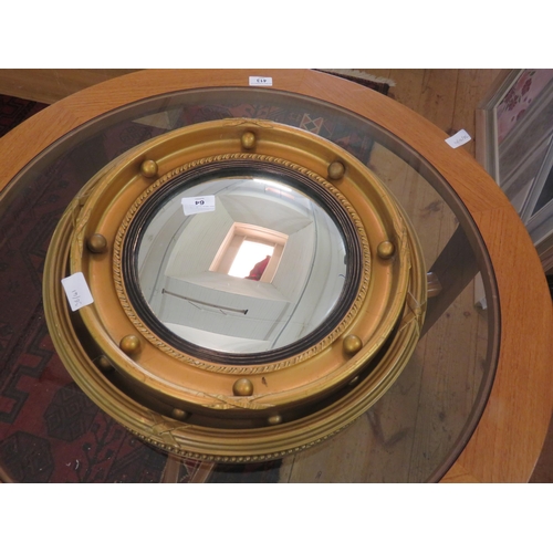 64 - Two Gilt Circle Mirrors