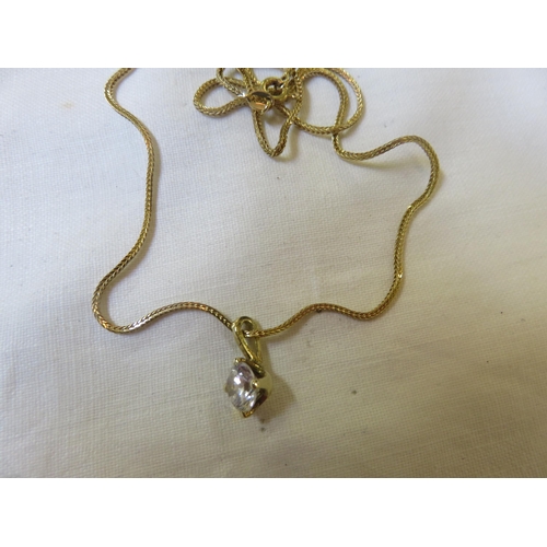 83 - Swarovski Pendant on 18ct Gold Chain chain