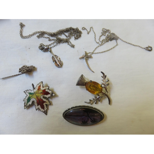 91 - Lot of Silver Butterfly Wing, Enamel and Gem Jewellery