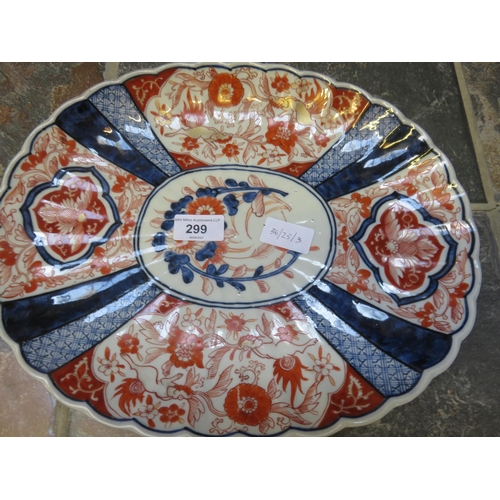 299 - Oval Imari Pattern Oriental Plate