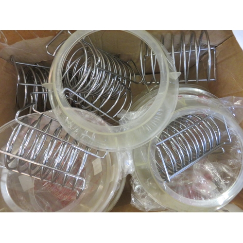 336 - Box containing Toast Racks and Kitchenware