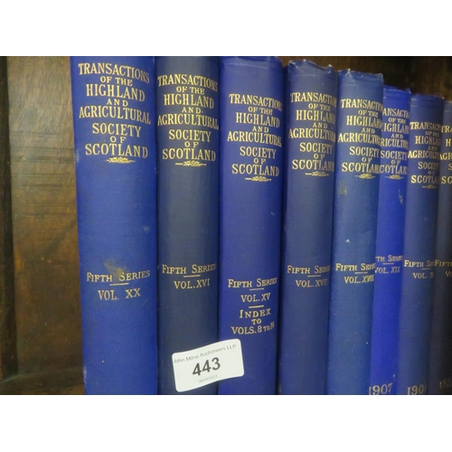 443 - Eleven Volumes, Transactions of the Highland an Agricultural Society of Scotland