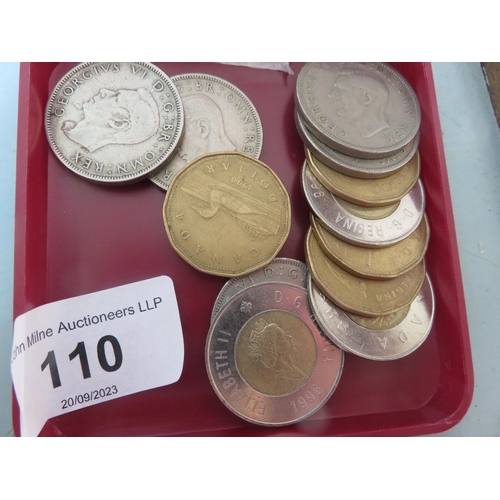 110 - Quantity of Silver Coins and Canadian Coins