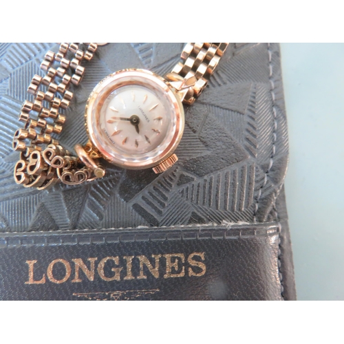 114 - 9ct. Gold Longines Ladies Watch