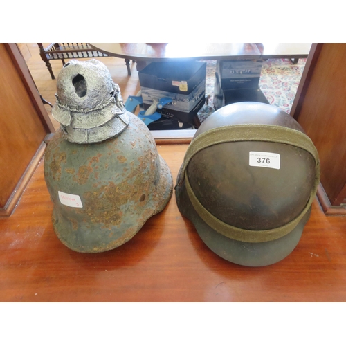 376 - Two German WW2 Helmets