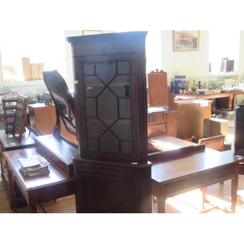 391 - Inlaid Mahogany and Glazed Corner Cabinet