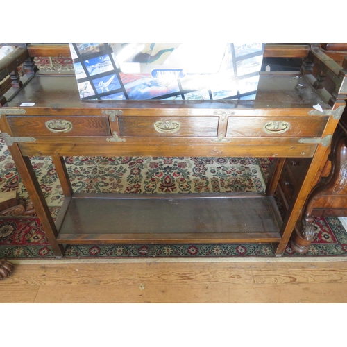 393 - Brass Inlaid Hall Table