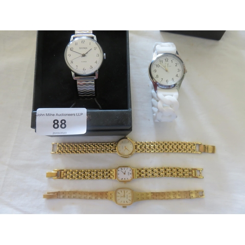 88 - Five Ladies Wrist Watches, Sekonda/Seiko/Pulsar