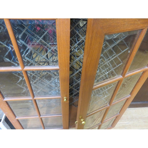 415 - Large Mahogany Glazed Cabinet with inset wine rack