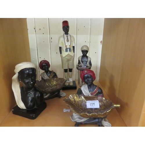 195 - Five Blackamoor style figurines