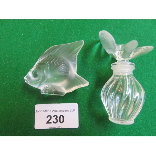 230 - Glass Lalique Fish and Bird Figures