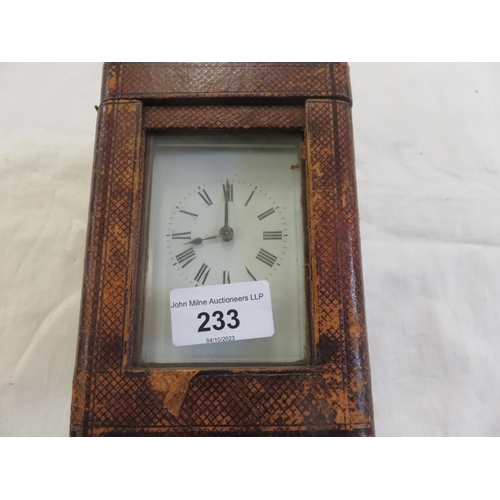 233 - Antique French 8 day Striking Carriage Clock, case and key