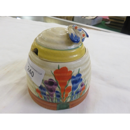 240 - Clarice Cliff Crocus pattern Preserve Jar