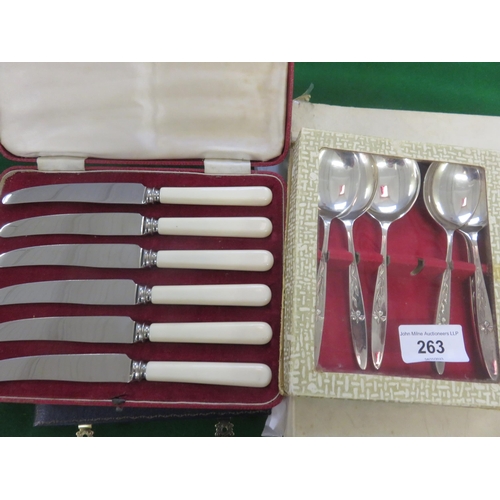 263 - Four Cased Cutlery sets