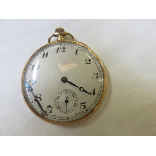 79 - Art Dec Rolled Gold Pocket Watch